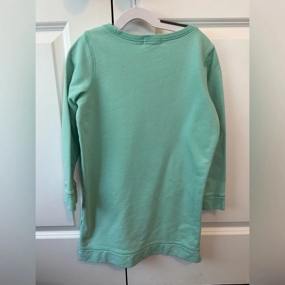 Vineyard Vines Teal Anchor Crystal Embellished Sweatshirt Dress (Size S/7-8)